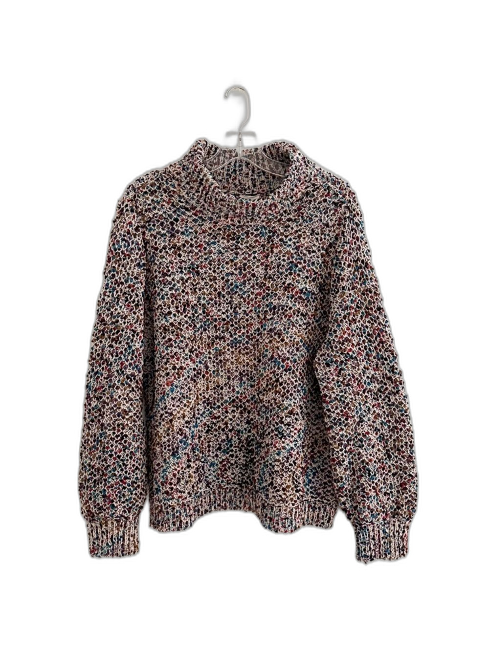 Caslon Chunky Textured Knit Sweater Multicolor Confetti Yarn Cozy Oversized 2X
